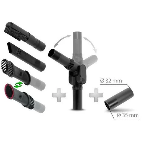 Lot D'accessoires Avec Bras Articulé Pour Aspirateurs Tube 32-35 Mm Rowenta, Moulinex, Tefal 3 Lot D'accessoires Avec Bras Articulé Pour Aspirateurs Tube 32-35 Mm Rowenta, Moulinex, Tefal