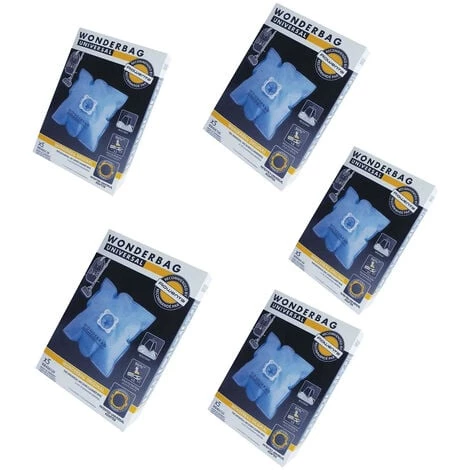 Lot De 5 Boîtes (25 Sacs Microfibres) WONDERBAG (WB406120) Aspirateur ROWENTA, MOULINEX 3 Lot De 5 Boîtes (25 Sacs Microfibres) WONDERBAG (WB406120) Aspirateur ROWENTA, MOULINEX