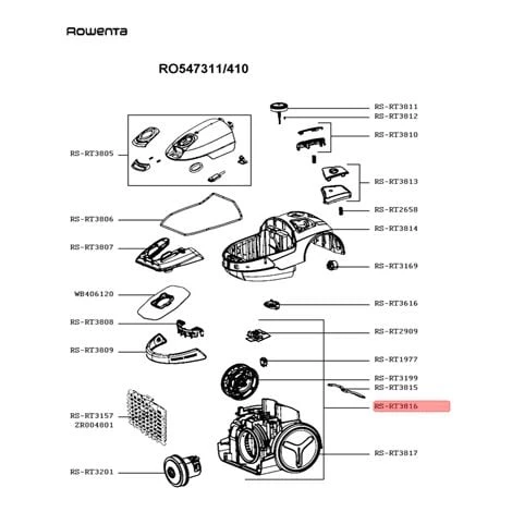 CARTER MOTEUR + ENROULEUR POUR PETIT ELECTROMENAGER ROWENTA - RS-RT3816 3 CARTER MOTEUR + ENROULEUR POUR PETIT ELECTROMENAGER ROWENTA - RS-RT3816